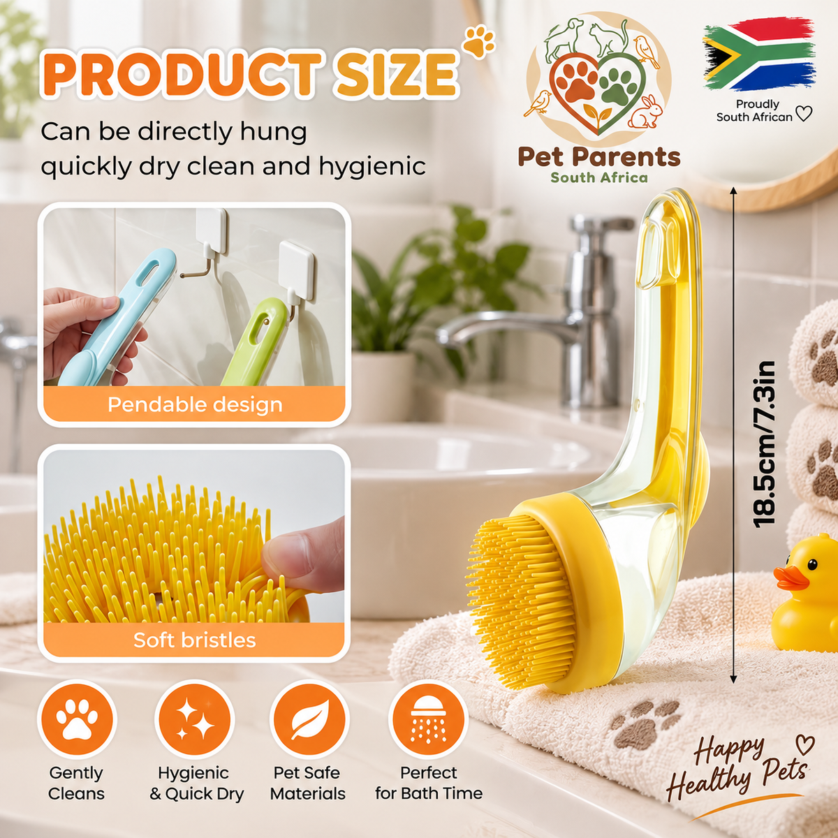 Bath Brush & Grooming 3 in 1 Set