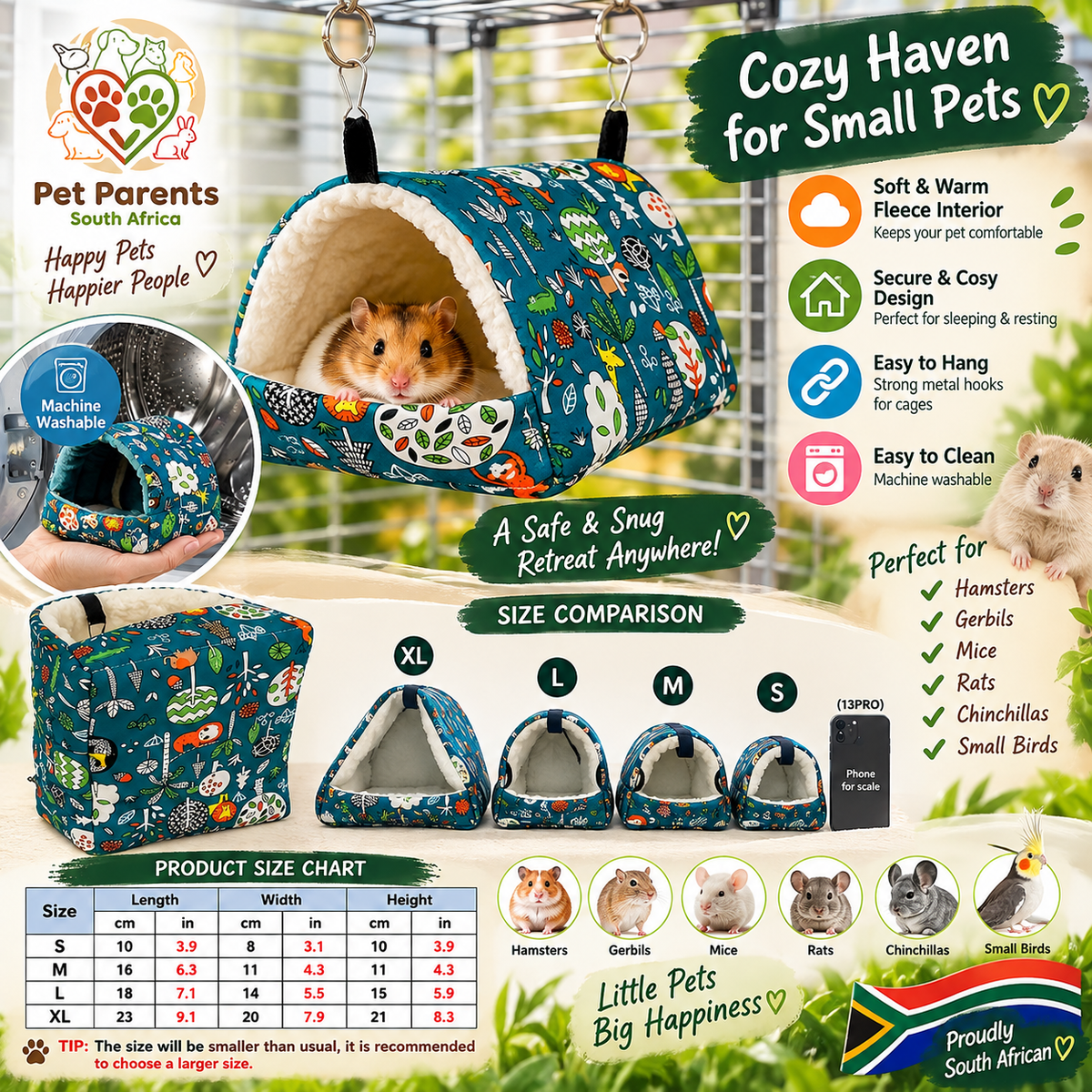 Cozy Hanging Pet Hammock (Bed)