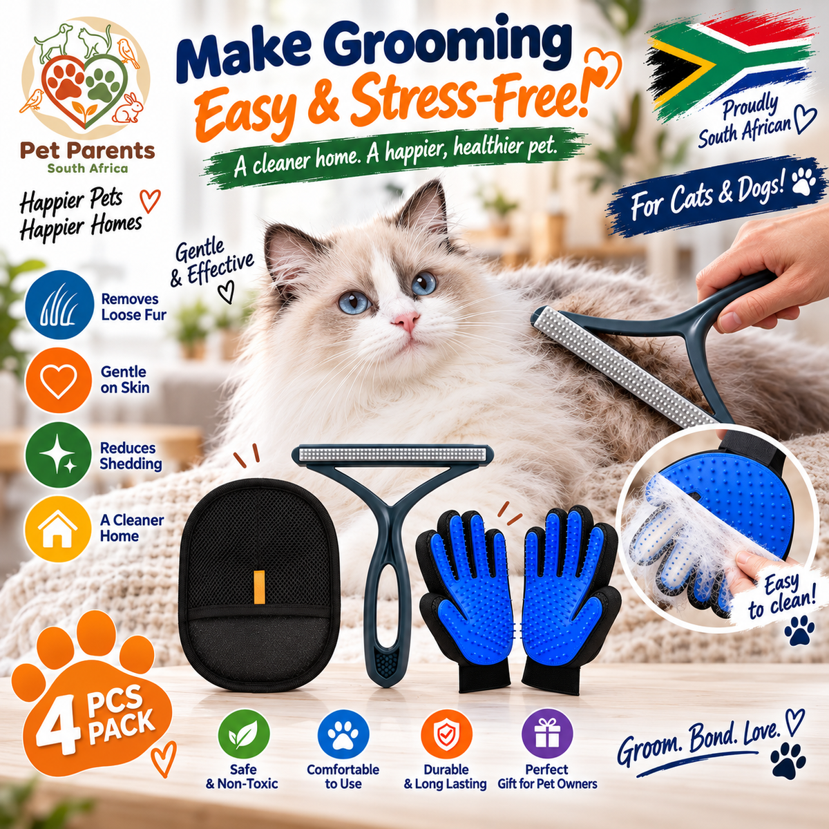 Professional Pet Grooming Kit – 4-Piece Pack
