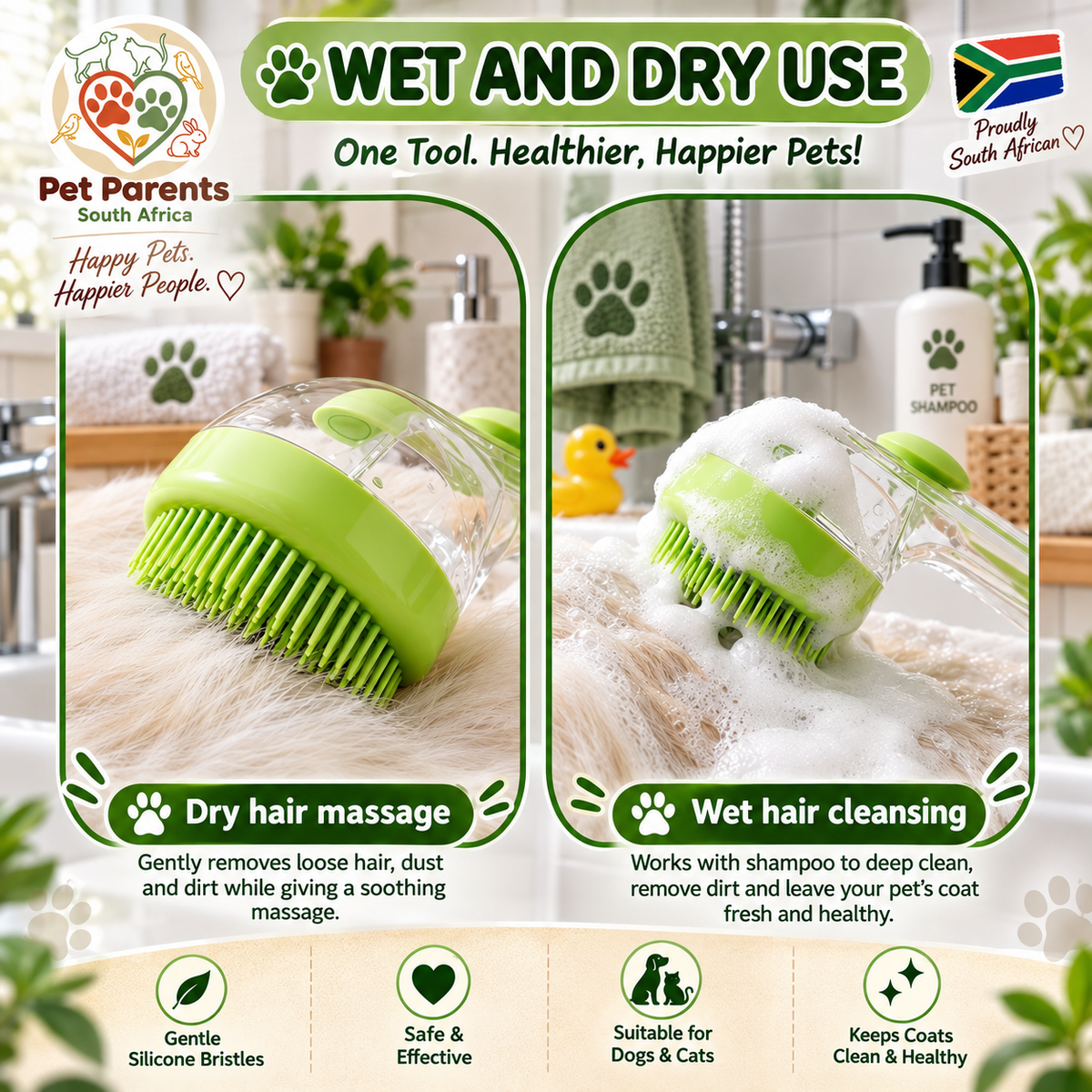 Bath Brush & Grooming 3 in 1 Set