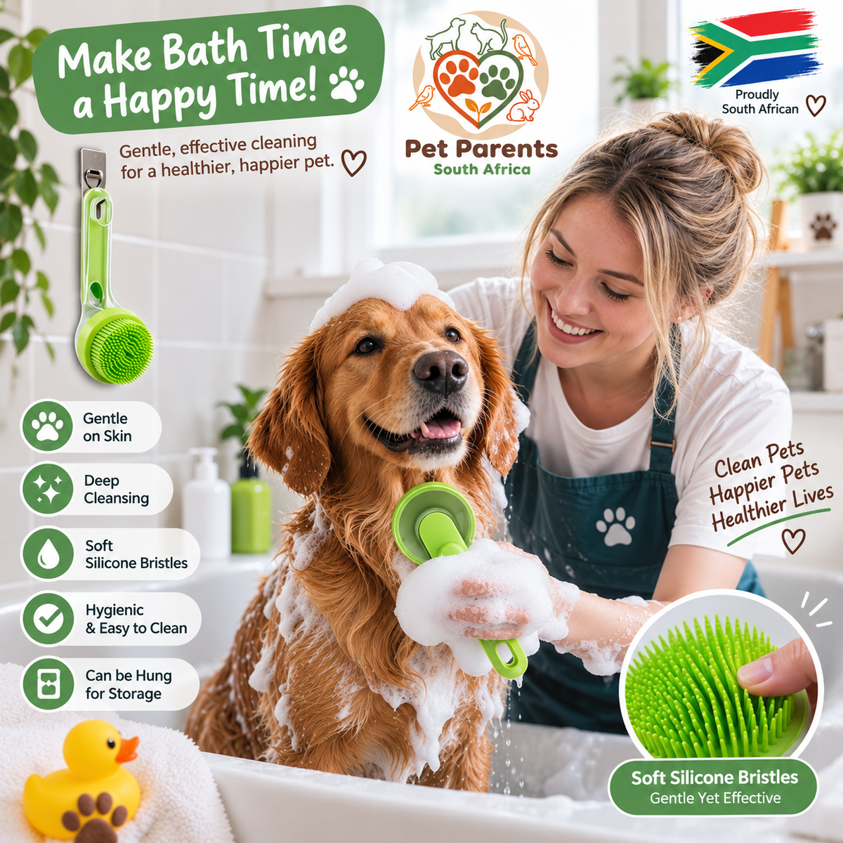 Bath Brush & Grooming 3 in 1 Set