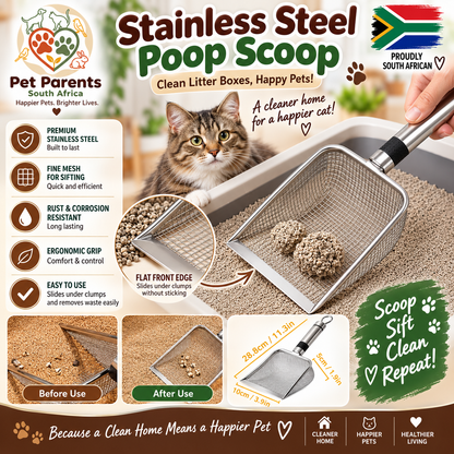 Stainless Steel Cat Litter Scoop - Stainless Steel