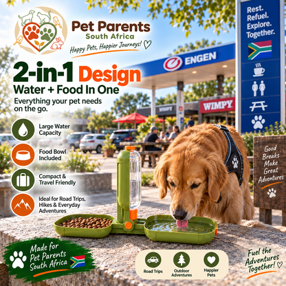 Pets Food and Water Travel Container 2 in 1