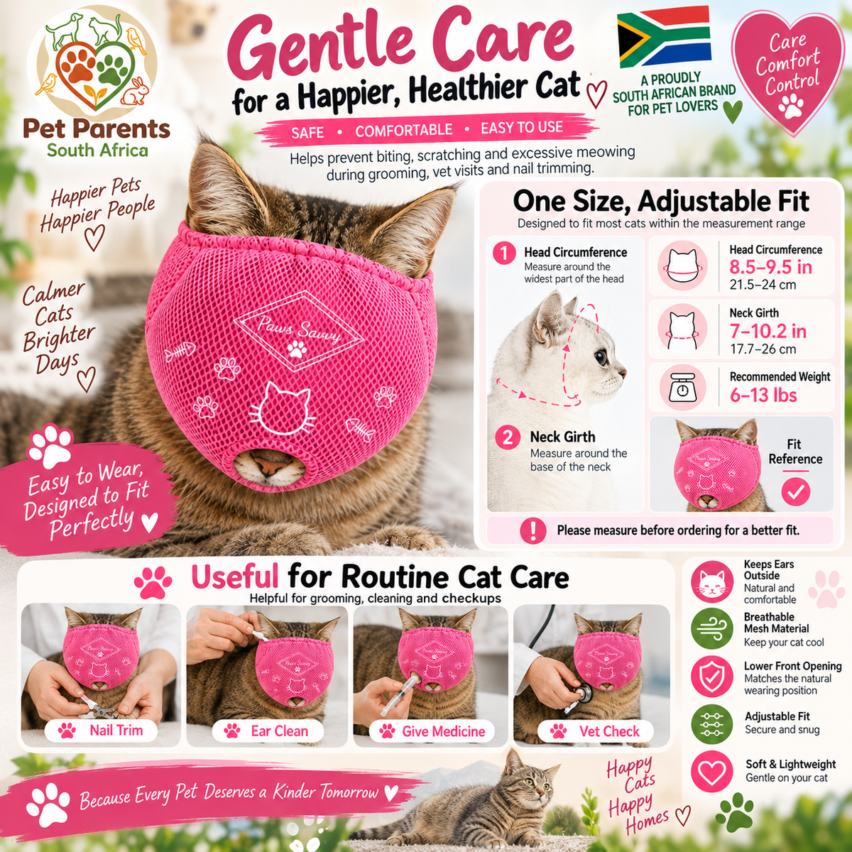 Adjustable Cat Care Mask