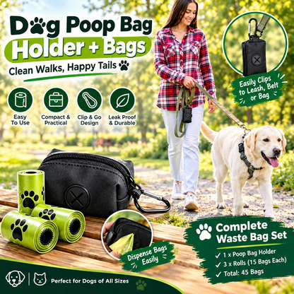 Portable Dog Poop Holder & Bags