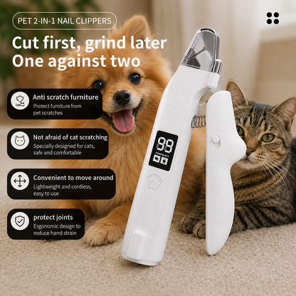 2-in-1 Pet Nail Trimmer & Electric Nail Grinder