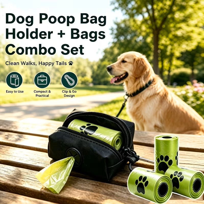 Portable Dog Poop Holder & Bags